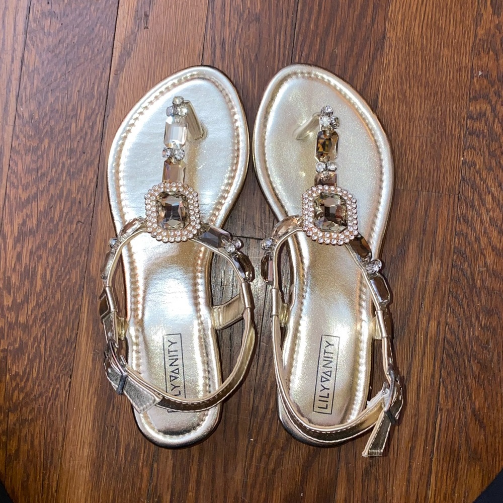 NEW Rhinestone Sandals - Picture 1 of 8